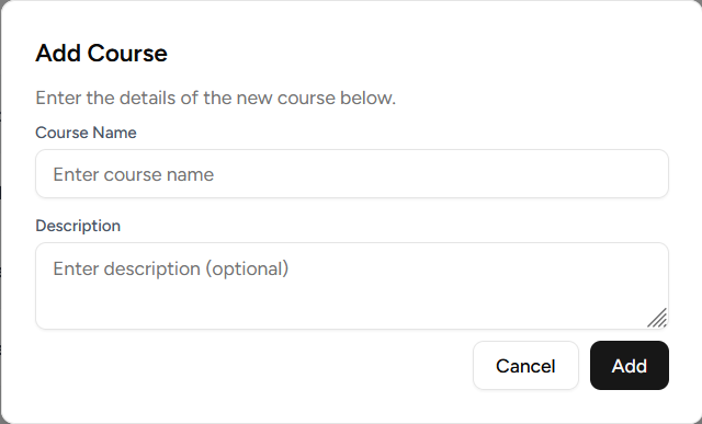 Add Course Modal