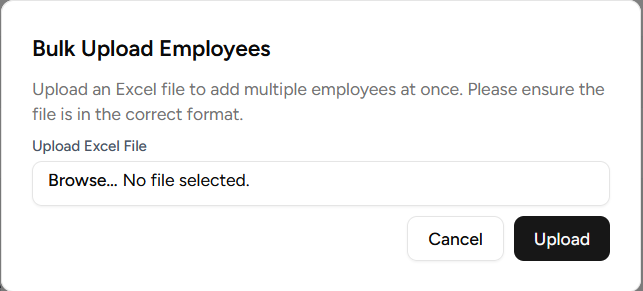 Bulk Upload Modal
