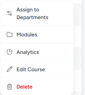 Course Actions Menu