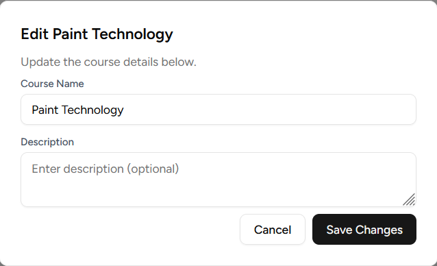 Edit Course Modal