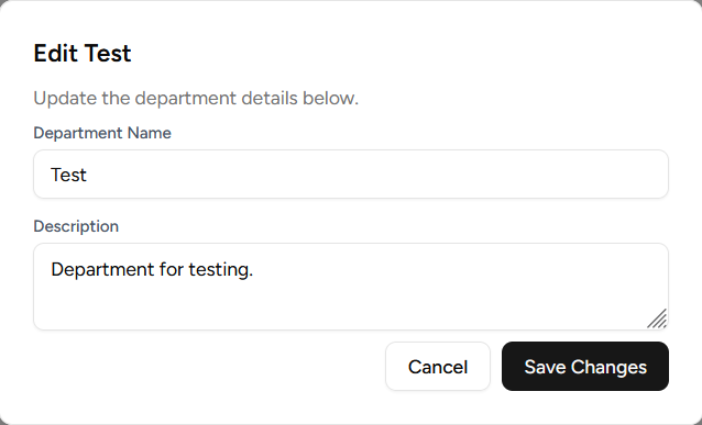 Edit Department Modal