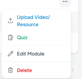 Module Actions Menu
